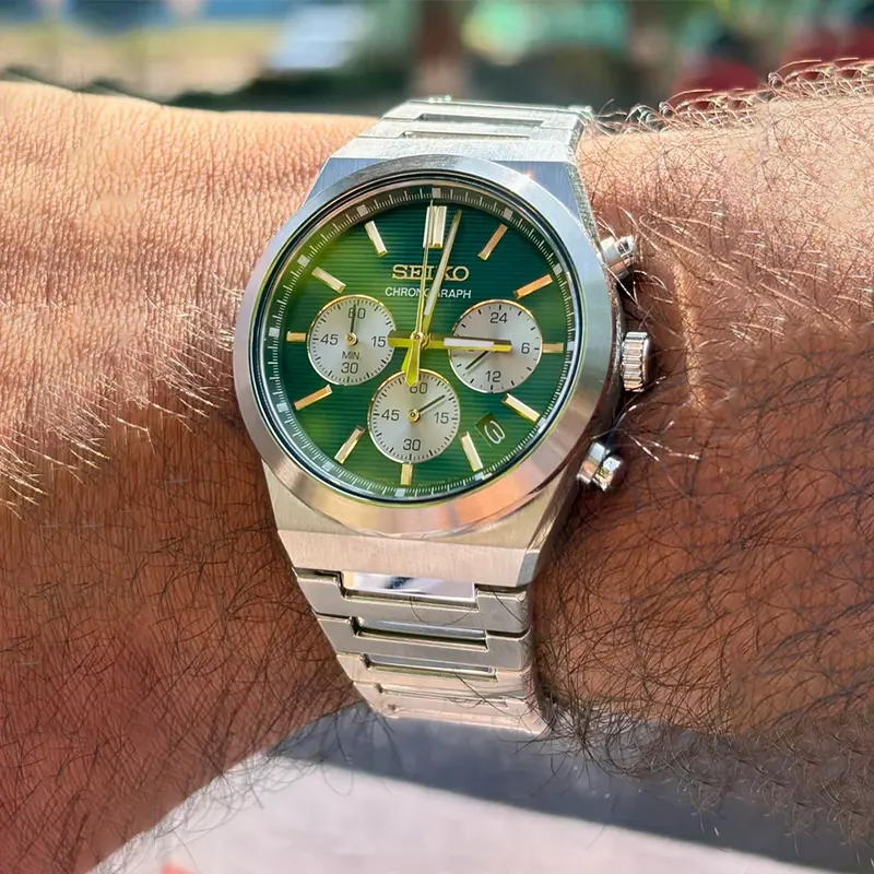 Seiko Chronograph Sporty Green Dial Watch- SSB461P1